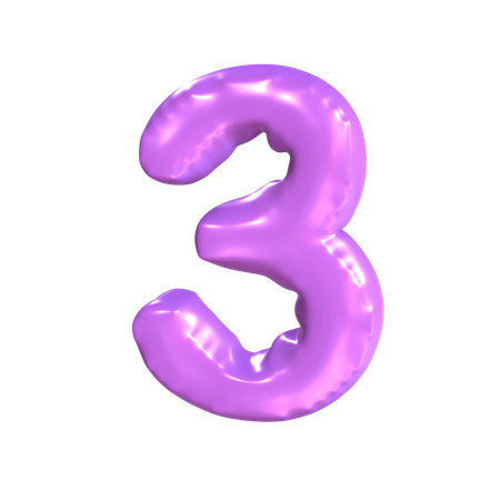 3 Number  3D Icon