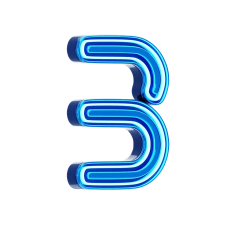 3 número  3D Icon