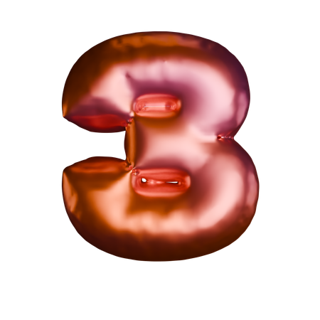 3 número  3D Icon