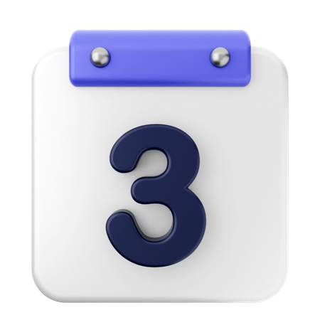 3.° Calendario  3D Icon