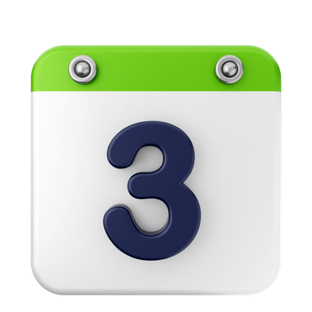 3.° Calendario  3D Icon