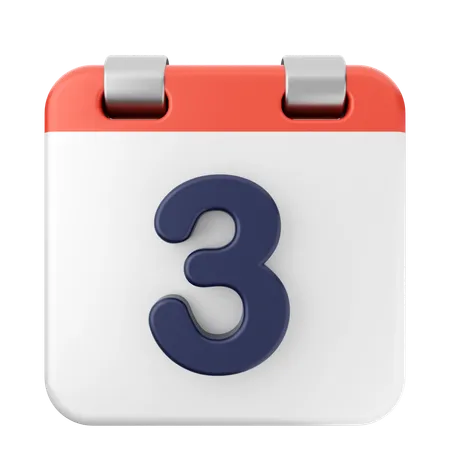 3.° Calendario  3D Icon