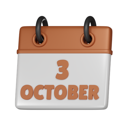 3 October  3D Icon