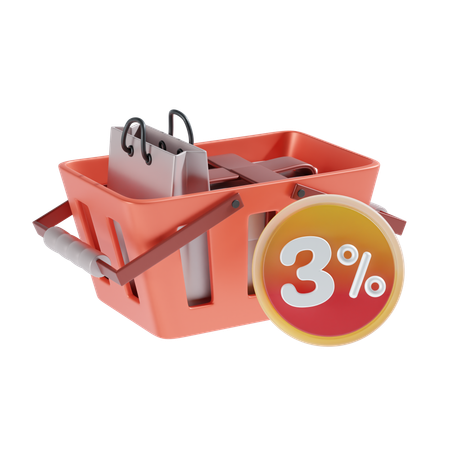 3 Percent  3D Icon