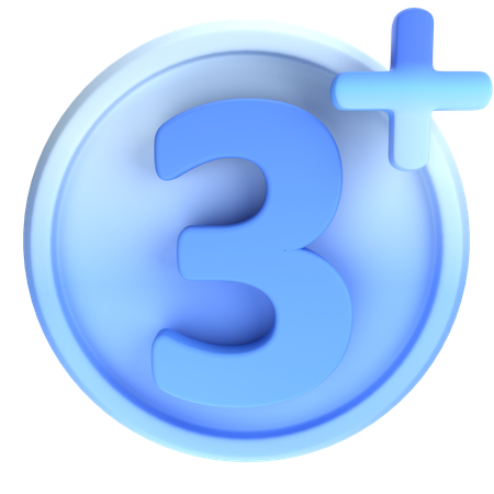 3 Plus  3D Icon