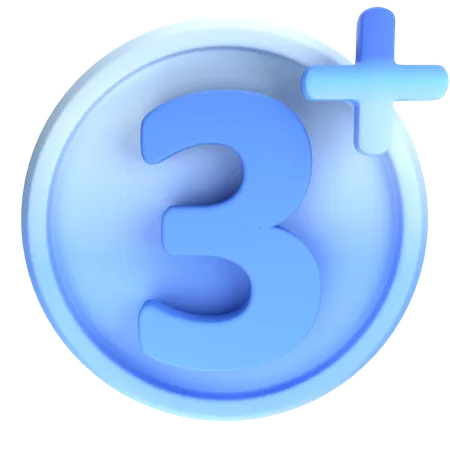 3 Plus  3D Icon