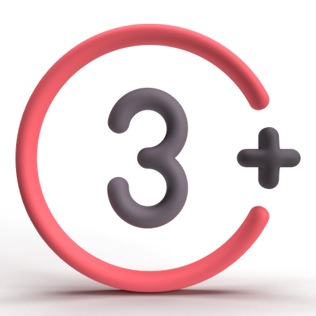 3 Plus  3D Icon