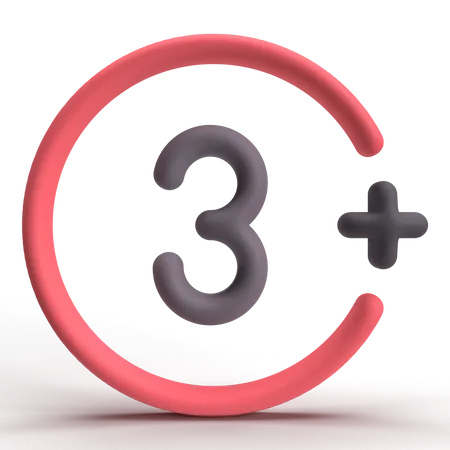 3 Plus  3D Icon