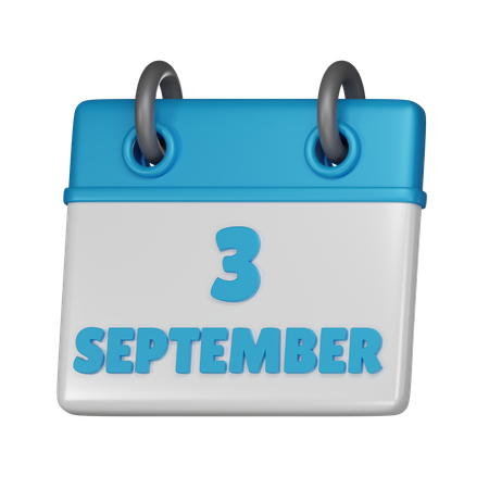 3 de septiembre  3D Icon