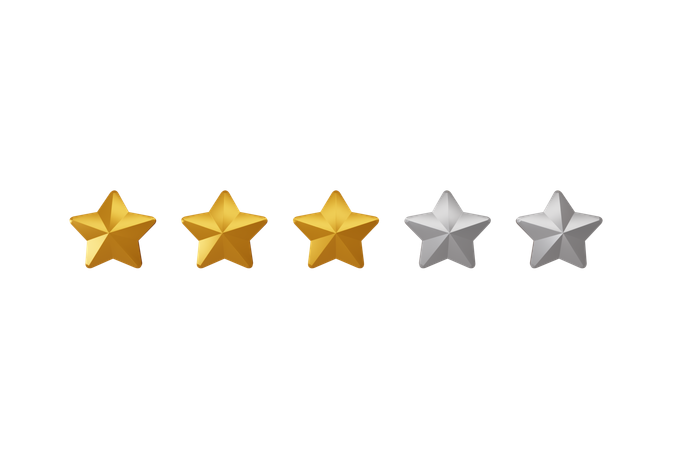 3 Star Rating  3D Icon