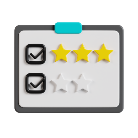 3 Star Rating  3D Icon