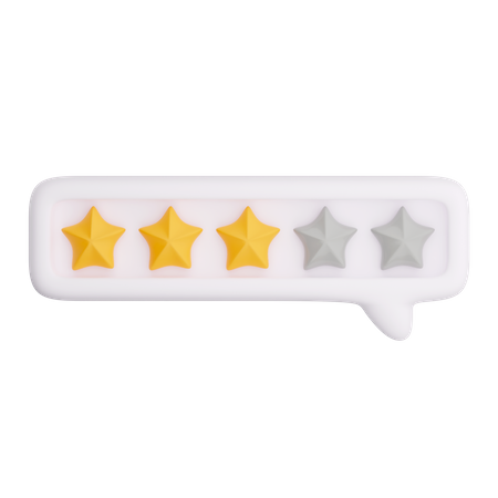 3 Star Rating  3D Icon