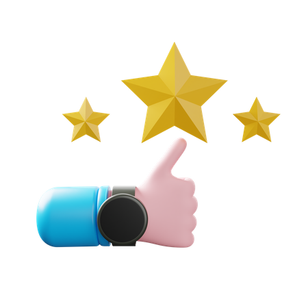 3 Star Rating  3D Icon