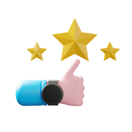 3 Star Rating  3D Illustration