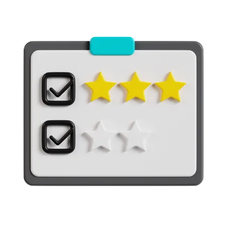3 Star Rating  3D Icon