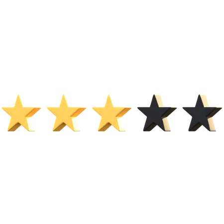 3 Sterne Bewertung  3D Emoji