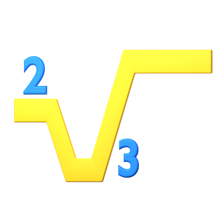 3 Under Root Square  3D Icon