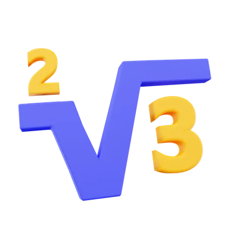 3 Under Root Square  3D Icon