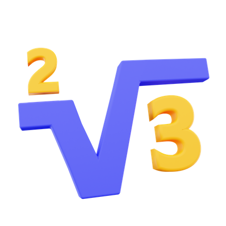 3 unter Wurzelquadrat  3D Icon