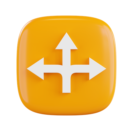 3-Wege-Kreuzung voraus  3D Icon