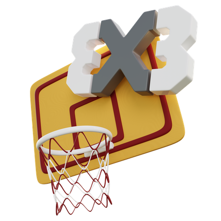 Basket-ball 3 X 3  3D Illustration