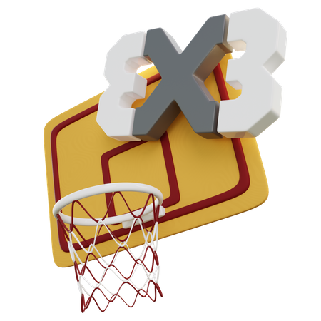 3 X 3 Basketball 3D Illustration
