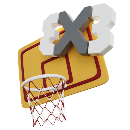 3 X 3 Basketball  3D Illustration