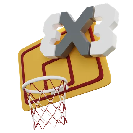 3 X 3 Basketball  3D Illustration