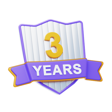 3 Years Warranty  3D Icon
