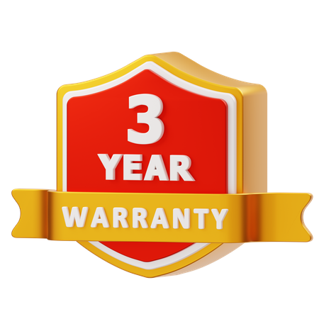 3 Years Warranty Badge  3D Icon