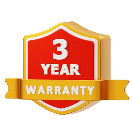 3 Years Warranty Badge  3D Icon