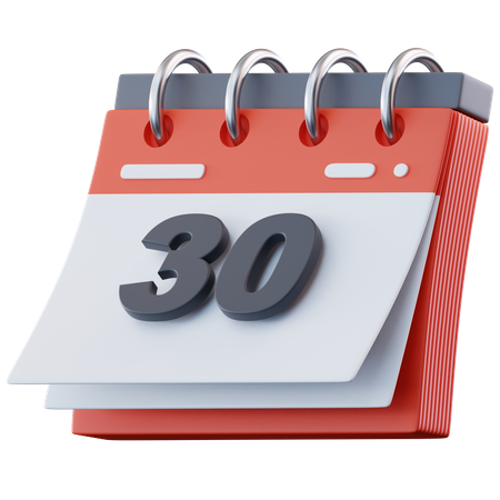 日付 30  3D Icon