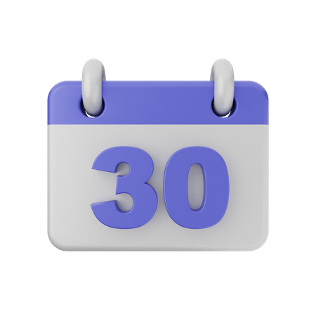 30日カレンダー  3D Icon