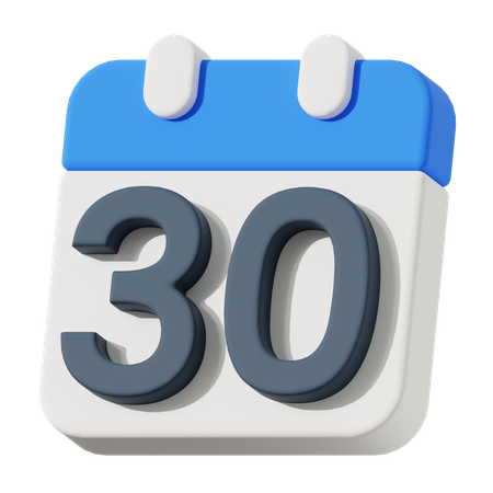 日付 30  3D Icon