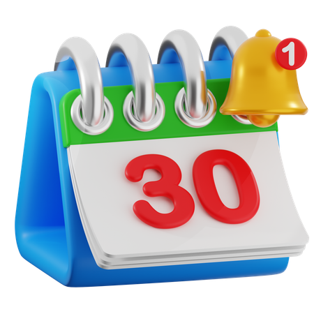 日付 30  3D Icon