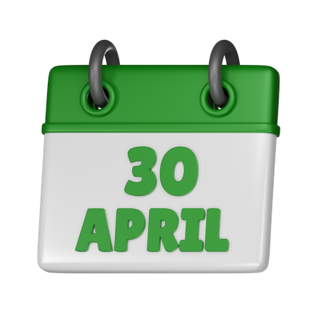 30 April  3D Icon