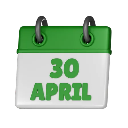 30 April  3D Icon