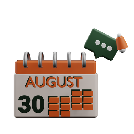 30 august  3D Icon