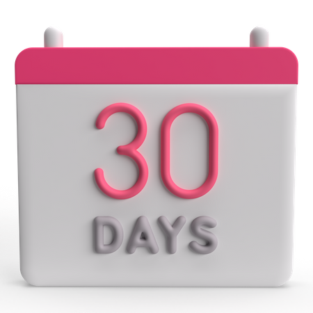 30 Calendar  3D Icon