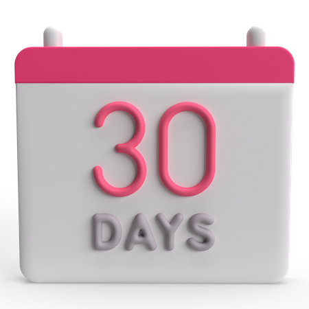 30 calendário  3D Icon