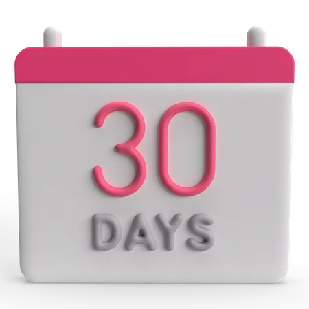 30 calendário  3D Icon