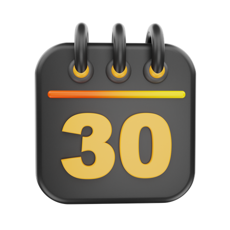 30 Date  3D Icon