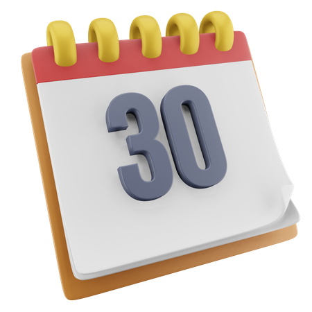 30 Date  3D Icon