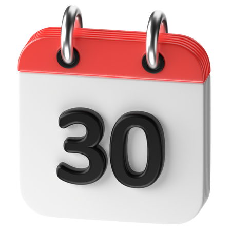 30 Date  3D Icon