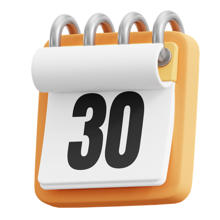 30 Date  3D Icon