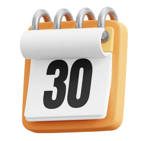 30 Date  3D Icon