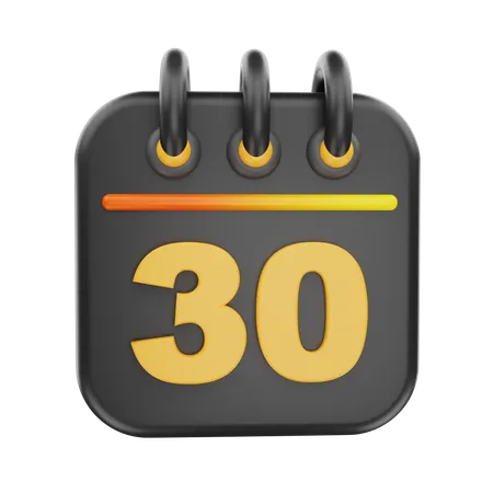 30 Date  3D Icon