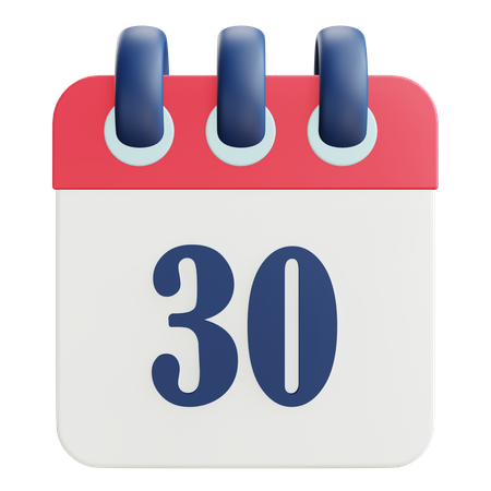 30 Date  3D Icon