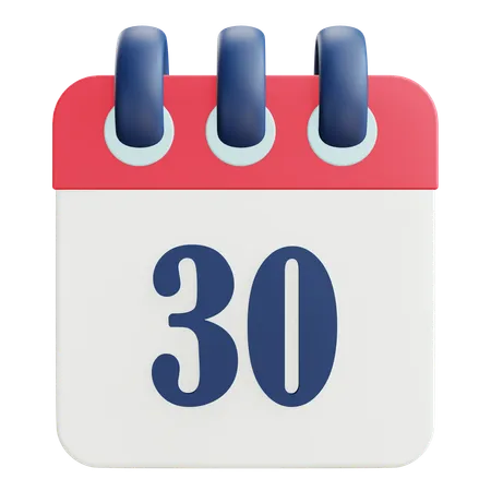 30 Date  3D Icon