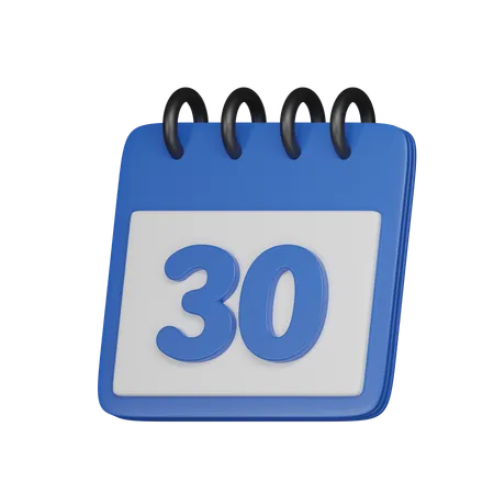 30 Date  3D Icon